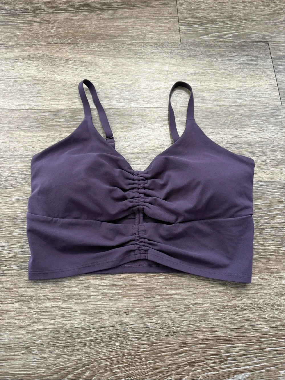Athleta Salutation Cinch Longline Bra Deep Crocus Violet
